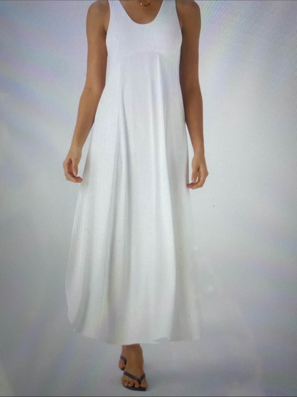 Xsmall. Halara U Neck Backless Split Flowy Maxi Tank Dress